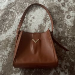 Madison West Cognac Tan Faux Leather Tote Bag  