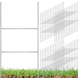 30 Pcs Yard Sign Stakes Metal H Stakes Heavy Duty Frame Wire Stakes Galvanized Lawn Sign Stake Corru