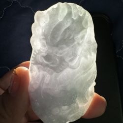 100% Natural Hand-carved Jade Pendant Jadeite Necklace dragon 
