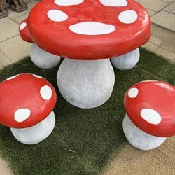 Concrete Mushroom Set