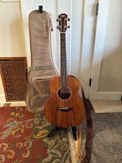Taylor GS-Mini Koa Wood Acoustic Bass Guitar w/Case, Strap, & Tuner