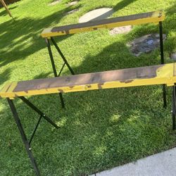Metal Folding Sawhorses $15 For The Pair. Good condition price is firm cash only.
