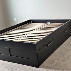IKEA Brimnes Bed Frame with Storage | Queen Size | Black