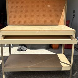 Free - Heavy-Duty Workbench with Pegboard and Shelves