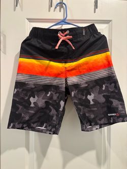 GERRY Boys’ Swim Shorts L 14/16 – Camo & Stripe- Like New