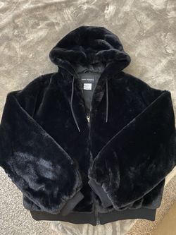 Faux Fur Hoodie Jacket Large
