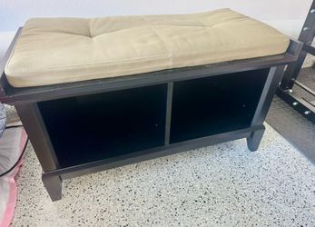 Crate and Barrel Wood Sitting Bench, with Open Storage, Quality Made! Like New! Only asking $100