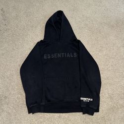 ESSENTIALS Fear of God Black Fleece Pullover Hoodie Logo Men's Size L