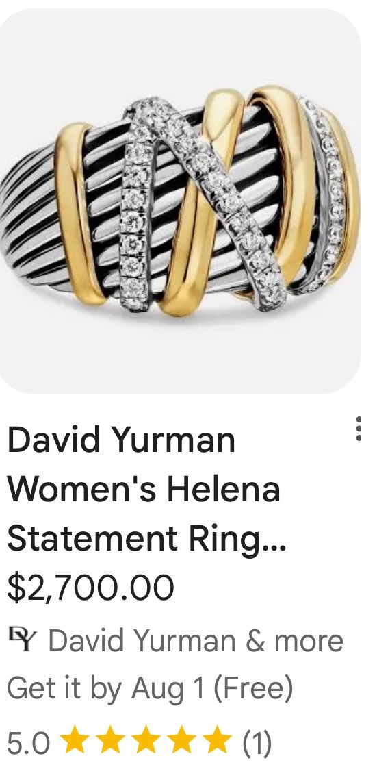 Woman’s Diamond Steel & 18 K Ring) Yurman All Real