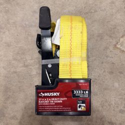 Husky 27 ft x 2 in Heavy Duty Ratchet Tie-Down, 3333 lb Working Load