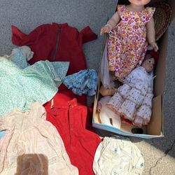 Vintage Dolls and Clothing Set