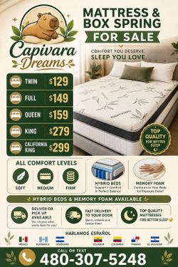 Brand new beds for sale king. Queen. Full. Twin.