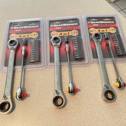 Gear wrench New 4-in-1 Metric Reversible Ratcheting Wrench Set 13pcs  $45each Set 