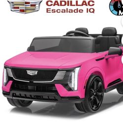 24V 2 Seater Ride on Cars, Licensed Cadillac Escalade IQ Powered Ride on Toys Truck with Remote Control, 4 Wheels Spring Suspension, LED Light, Electr