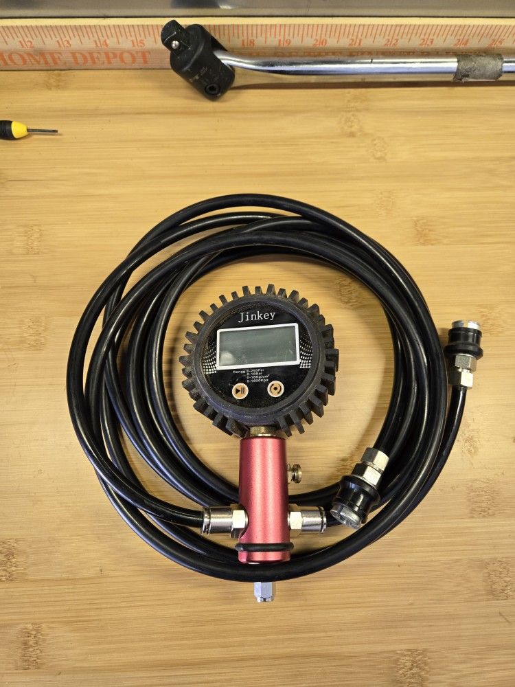 Dual Tire Inflator/Deflator Hose With Digital Pressure Gauge