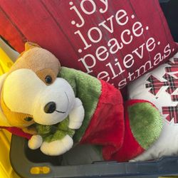 Christmas Decor Lights, Pillows Stockings