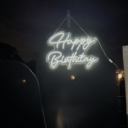 Neon Happy Birthday Sign