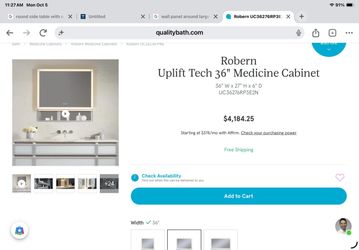 Roburn 36” uplift tech medicine cabinet