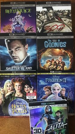 300 movie and other in 4k, Blu-ray Disney Marvel DC Harry Potter the Star Wars movies 3D Bluray and dvd collectors !!stay safe everybody!!