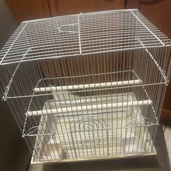 Jaula blanca para canarios o periquitos