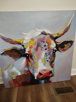 Colorful Cow Painting Wall Art