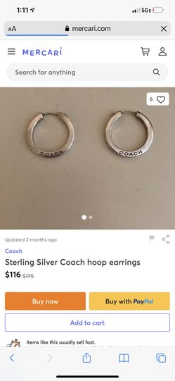 Coach Sterling Hoops Earrings 