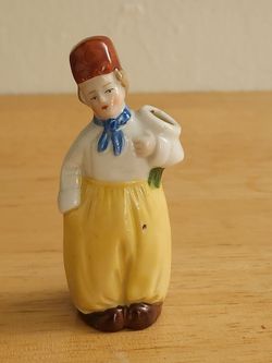 Antique Victorian-Era German Porcelain Figural Toothpick Holder / Match Striker #3790—EXCELLENT Condition! $20 OBO!