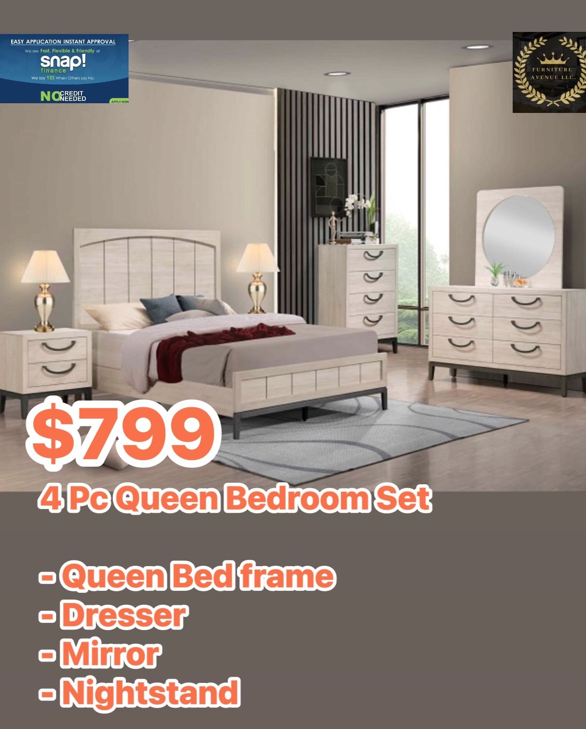 4 Pc Queen Bedroom Set 
