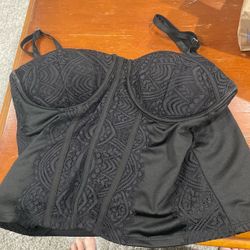 Black Lace Bustier Corset Top