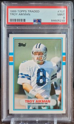 Troy Aikman 1989 Topps Traded #70T - PSA 9