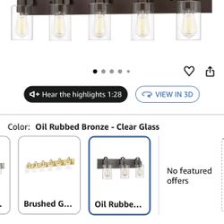 5- Light Metal Bath Vanity Lightning Fixture