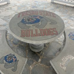 Custom Fresno bulldogs Outdoor Table And Benches 