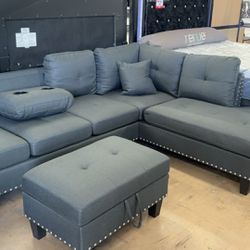 brand new sectional with ottoman $499 