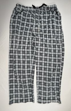 Izod Men's XL Sleepwear Lounge Pants Black and White Plaid