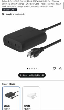 Brand new 200 watt 4 port Belkin charger