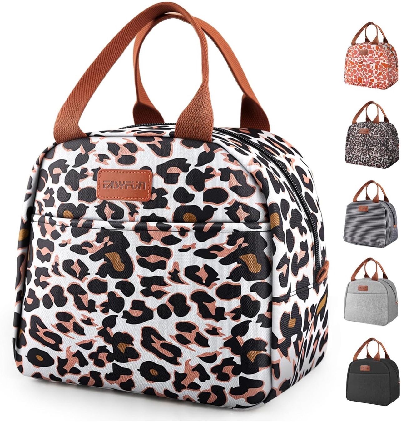 EASYFUN Lunch Bag for Women & Men, Adult Insulated Leakproof Lunch Box Bags with Large Capacity, Cooler Tote Bag for Work/Travel/Office/Outdoor (Panth