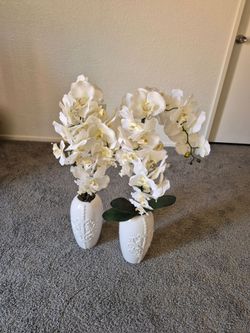 White artificial orchids
