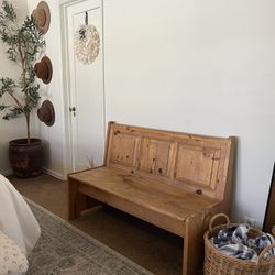 Vintage wood bench with storage