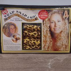 Wrap Snap & Go Hair Rollers - As Seen on TV, Leppard Print