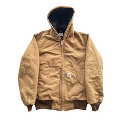 Vintage Carhartt Union Labor Work Distressed Hoodie Jacket 