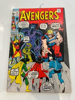 The Avengers #91 Captain Marvel Kree Skrull War AUG. 1971 Comic Book, VG/FN