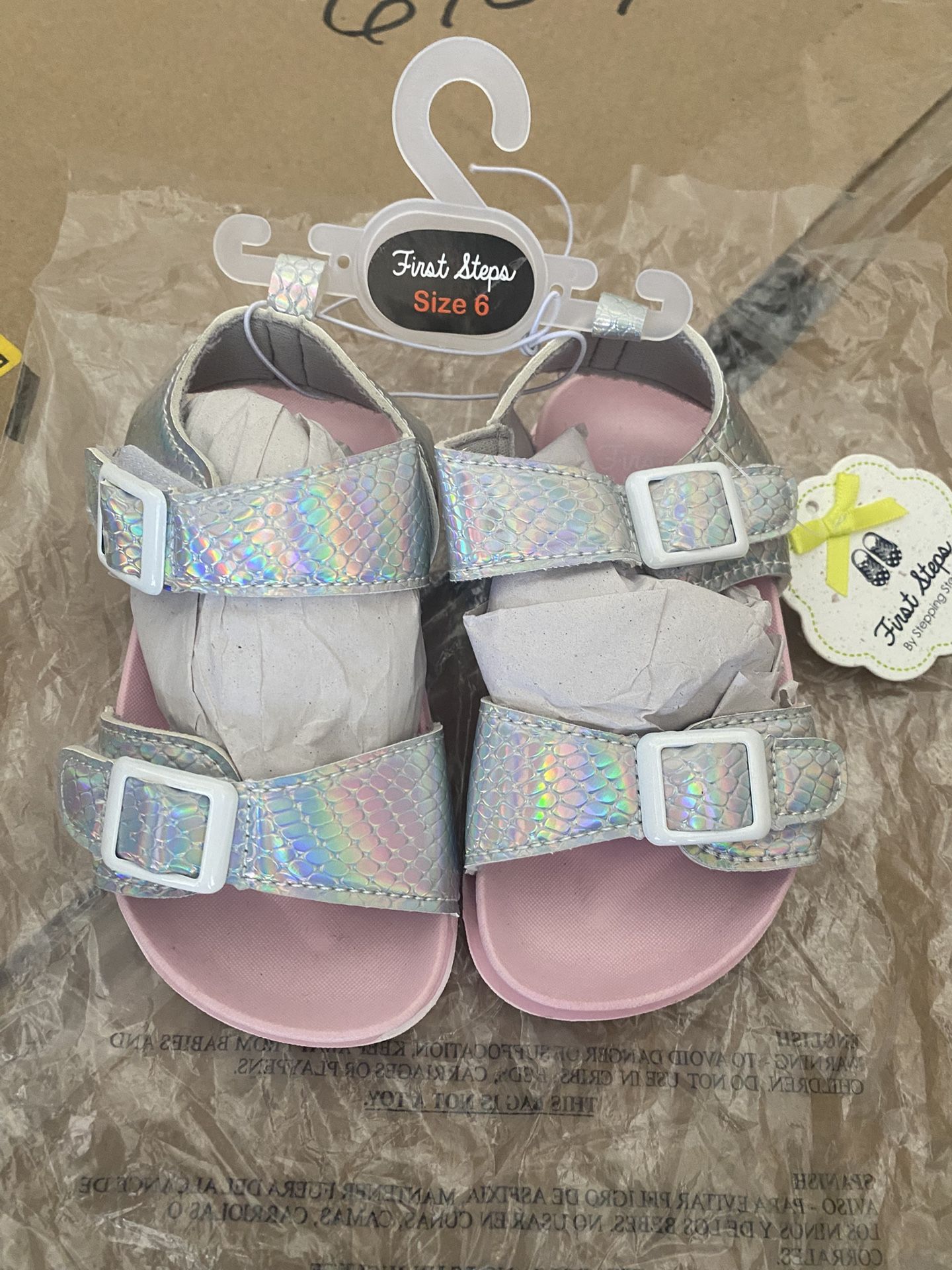 New Pink Sparkle Sandals Size Available 4,5, And 6