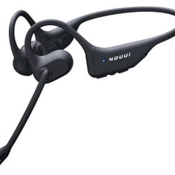 New Open Ear Headphones with Mic, Dual Connection Bluetooth Headset with Microphone (AI Noise Cancelling), Bluetooth 5.3 Headphones with Mic, Sweatpro