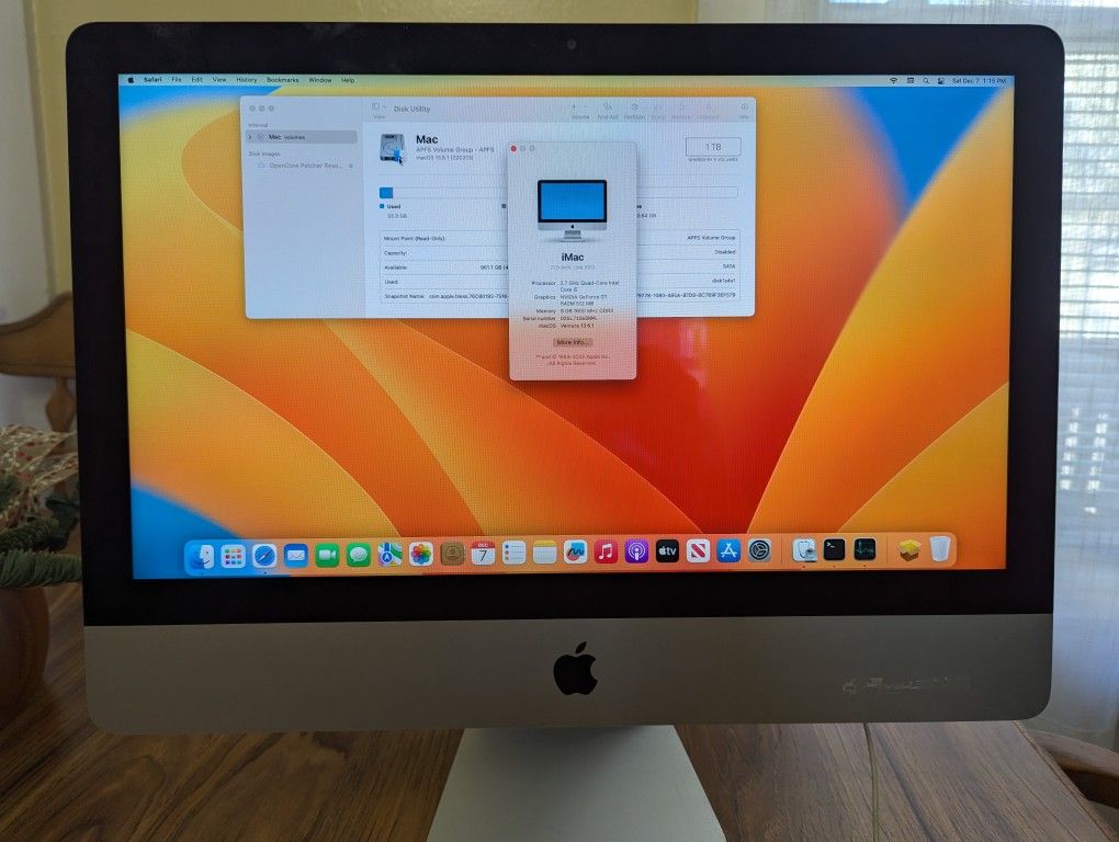 IMac 21" Ventura Read Description