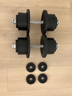 Cast Iron Adjustable Dumbbells - 145 Ibs Total (Up to 72.5 Ibs each)
