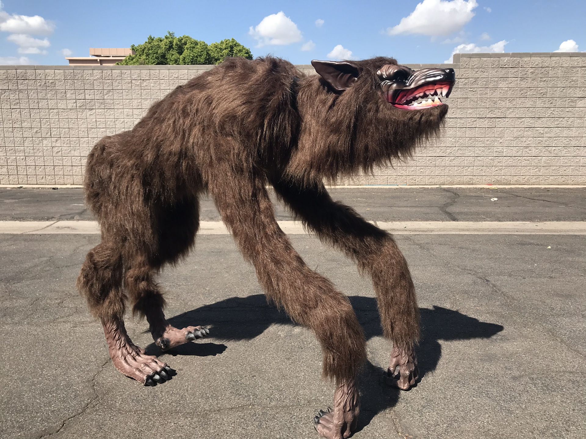 Home Accents Holiday 63 in. Animated Crouching Fur Werewolf with LED