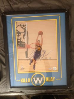 Klay Thompson Golden State Warriors Signed AUTOGRAPHED 11×14 photo in custom matted 16x20 Frame PSA/DNA COA & HOLO