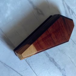 Rare Hand-Made Yucaipa Red Wood Mini Coffin