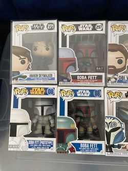 Star Wars Funko Pops Lot 6 Pops Clone Wars Boba Fett