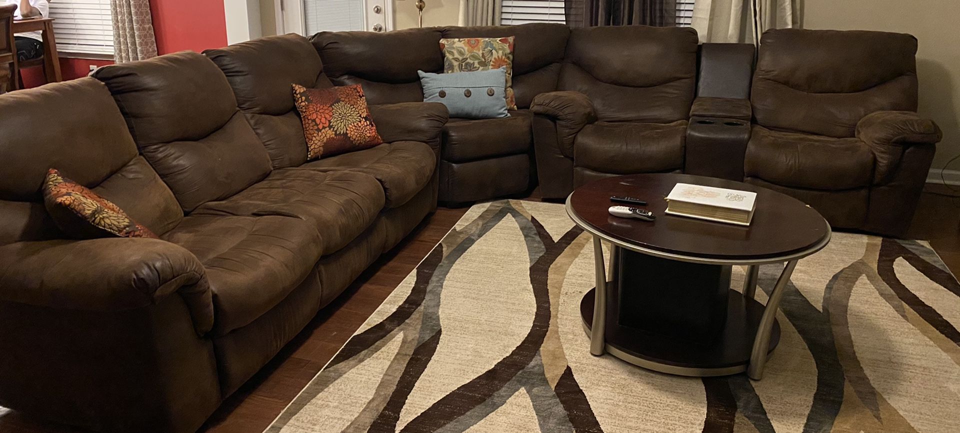 Ashley Sectional with 4 reclining chairs